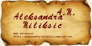 Aleksandra Milikšić vizit kartica
